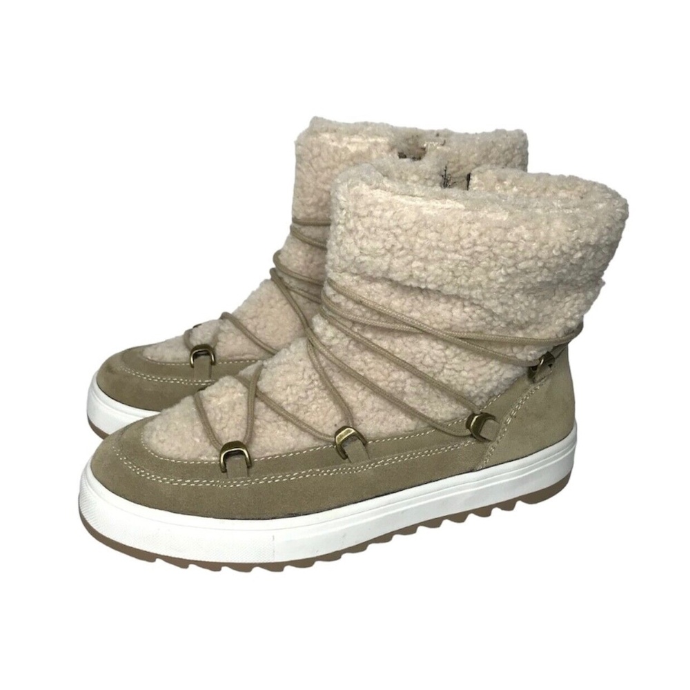 Blondo Tan and Cream Ankle Boots